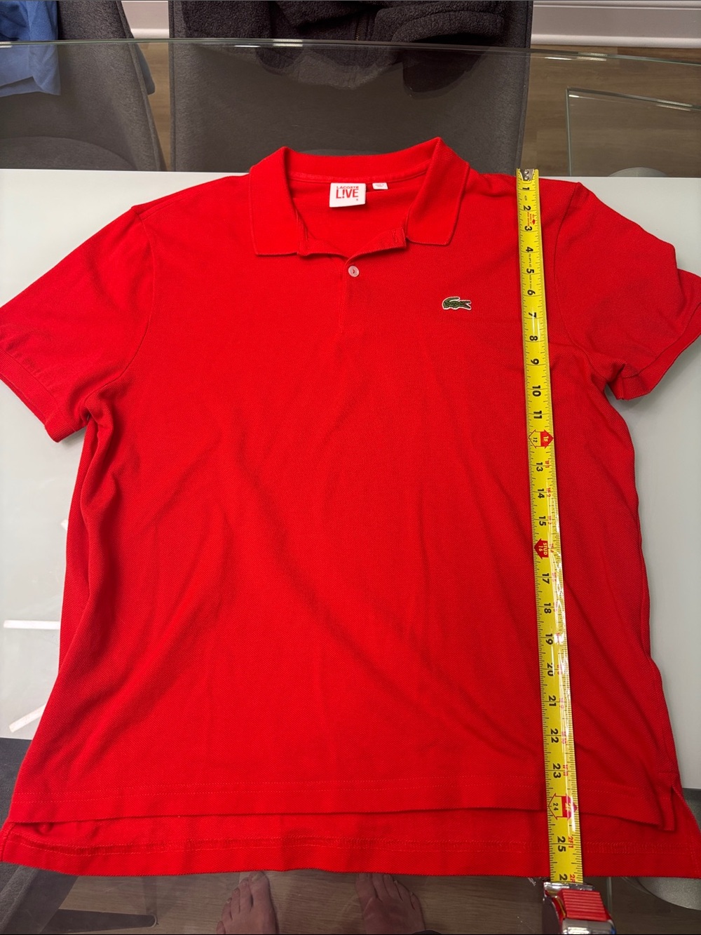 Lacoste Red Men's Polo with Crocodile Logo